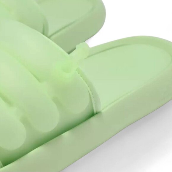 Adidas Adilette Pool Slides Green Glow Slip On Inner Tube Tubing Flip Flops NWT - Picture 9 of 11